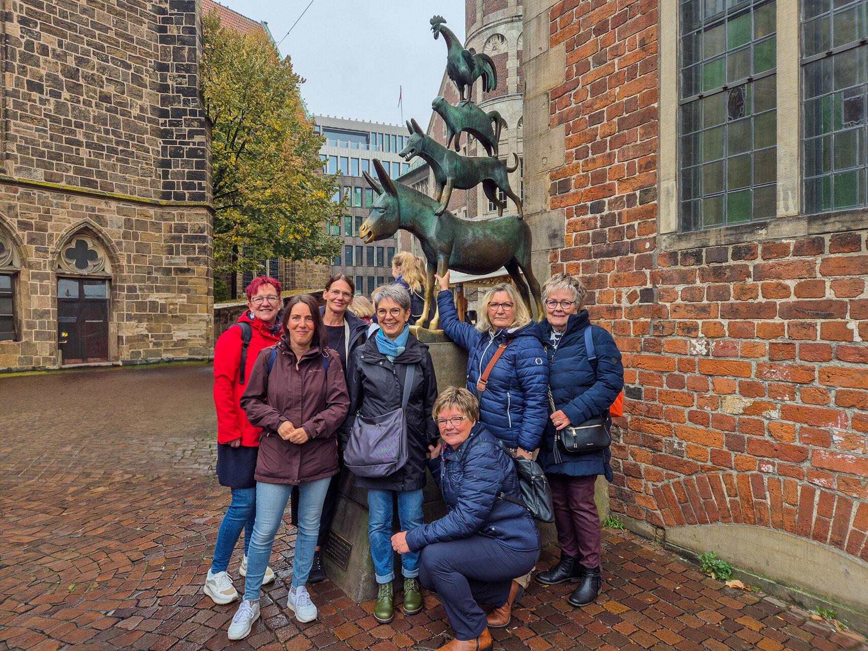 Gruppenfoto mit den Bremer Stadtmusikanten